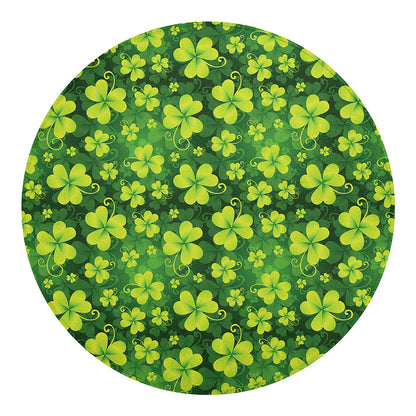 St. Patrick's Day Shamrock Pattern Print Round Blanket