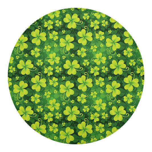 St. Patrick's Day Shamrock Pattern Print Round Blanket