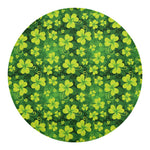 St. Patrick's Day Shamrock Pattern Print Round Blanket