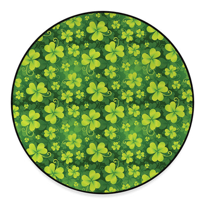 St. Patrick's Day Shamrock Pattern Print Round Floor Mat