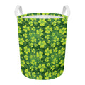 St. Patrick's Day Shamrock Pattern Print Round Laundry Basket