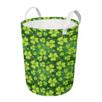 St. Patrick's Day Shamrock Pattern Print Round Laundry Basket