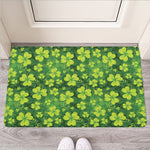 St. Patrick's Day Shamrock Pattern Print Rubber Doormat