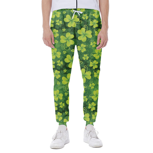St. Patrick's Day Shamrock Pattern Print Scuba Joggers