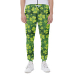 St. Patrick's Day Shamrock Pattern Print Scuba Joggers