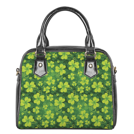 St. Patrick's Day Shamrock Pattern Print Shoulder Handbag