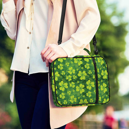 St. Patrick's Day Shamrock Pattern Print Shoulder Strap Bible Bag