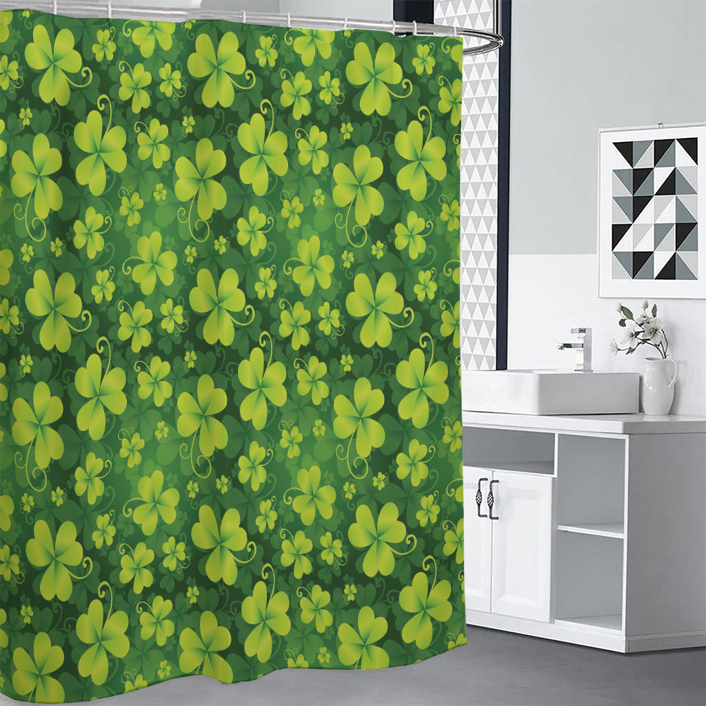 St. Patrick's Day Shamrock Pattern Print Shower Curtain