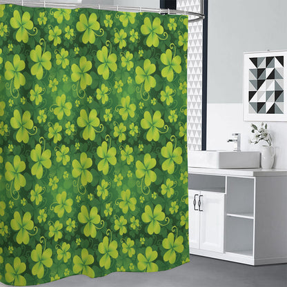 St. Patrick's Day Shamrock Pattern Print Shower Curtain
