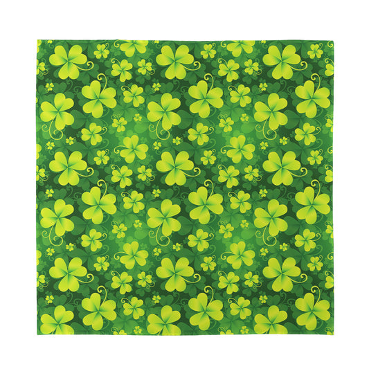 St. Patrick's Day Shamrock Pattern Print Silk Bandana