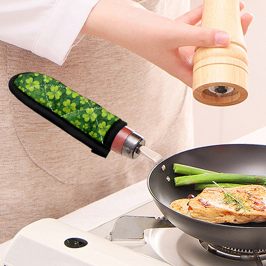 St. Patrick's Day Shamrock Pattern Print Skillet Handle Cover
