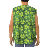St. Patrick's Day Shamrock Pattern Print Sleeveless Baseball Jersey