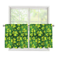 St. Patrick's Day Shamrock Pattern Print Tier Curtains