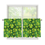 St. Patrick's Day Shamrock Pattern Print Tier Curtains