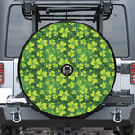 St. Patrick's Day Shamrock Pattern Print Tire Cover With Camera Hole