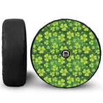 St. Patrick's Day Shamrock Pattern Print Tire Cover With Camera Hole