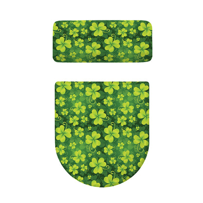 St. Patrick's Day Shamrock Pattern Print Toilet Lid And Tank Cover Set
