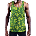St. Patrick's Day Shamrock Pattern Print Men's Workout Tank Top