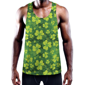 St. Patrick's Day Shamrock Pattern Print Training Tank Top