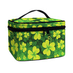St. Patrick's Day Shamrock Pattern Print Travel Makeup Bag
