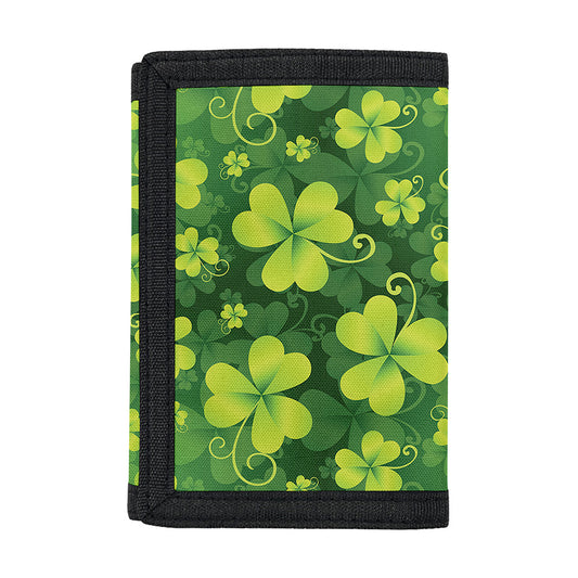 St. Patrick's Day Shamrock Pattern Print Trifold Wallet