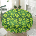 St. Patrick's Day Shamrock Pattern Print Waterproof Round Tablecloth