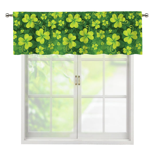 St. Patrick's Day Shamrock Pattern Print Window Valance