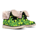 St. Patrick's Day Shamrock Pattern Print Winter Boots