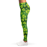 St. Patrick's Day Shamrock Pattern Print Women's Leggings