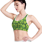St. Patrick's Day Shamrock Pattern Print Women's Sports Bra