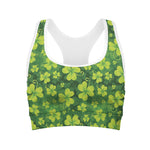 St. Patrick's Day Shamrock Pattern Print Women's Sports Bra