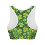 St. Patrick's Day Shamrock Pattern Print Women's Sports Bra
