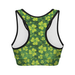 St. Patrick's Day Shamrock Pattern Print Women's Sports Bra
