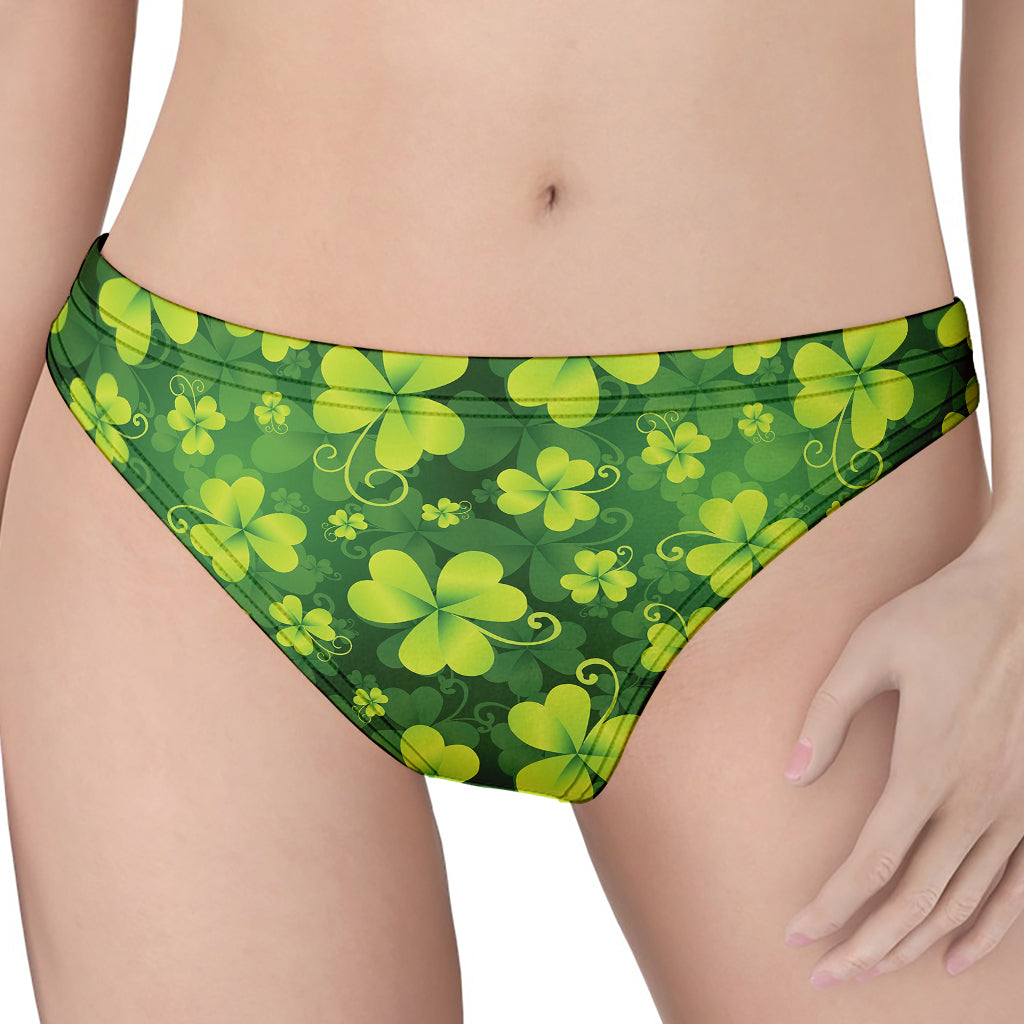 St. Patrick's Day Shamrock Pattern Print Women's Thong