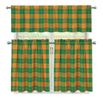 St. Patrick's Day Stewart Plaid Print 3 Piece Kitchen Curtains