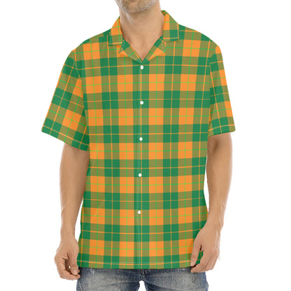 St. Patrick's Day Stewart Plaid Print Aloha Shirt