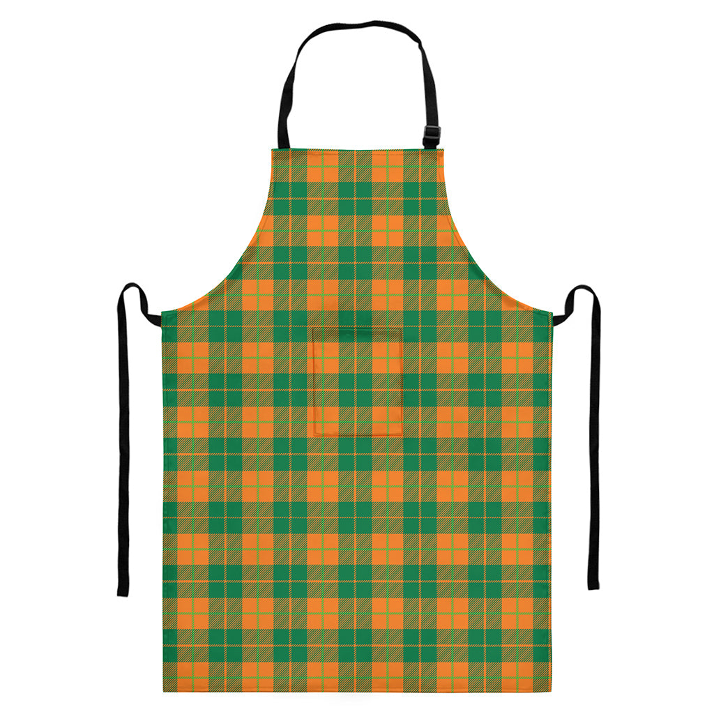 St. Patrick's Day Stewart Plaid Print Bib Apron With Pocket