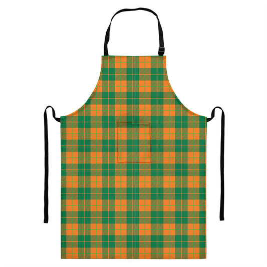 St. Patrick's Day Stewart Plaid Print Bib Apron With Pocket