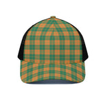 St. Patrick's Day Stewart Plaid Print Black Mesh Trucker Cap