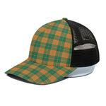 St. Patrick's Day Stewart Plaid Print Black Mesh Trucker Cap