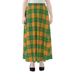 St. Patrick's Day Stewart Plaid Print Chiffon Maxi Skirt