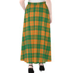 St. Patrick's Day Stewart Plaid Print Chiffon Maxi Skirt
