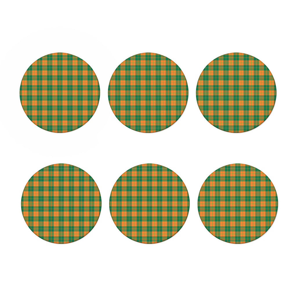 St. Patrick's Day Stewart Plaid Print Coaster Set