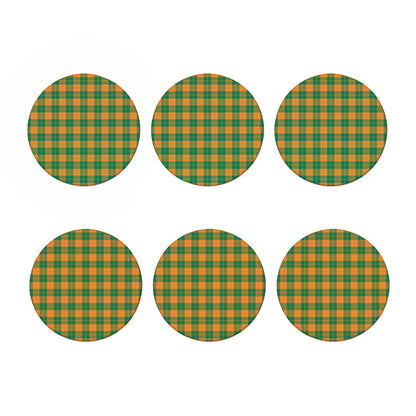 St. Patrick's Day Stewart Plaid Print Coaster Set