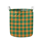 St. Patrick's Day Stewart Plaid Print Collapsible Laundry Basket