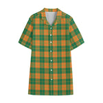 St. Patrick's Day Stewart Plaid Print Cotton Hawaiian Shirt