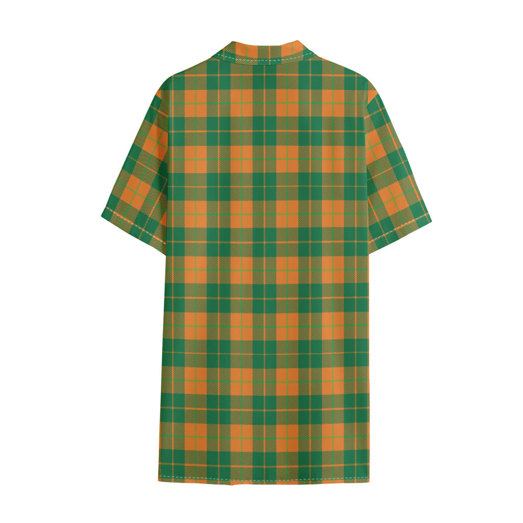 St. Patrick's Day Stewart Plaid Print Cotton Hawaiian Shirt