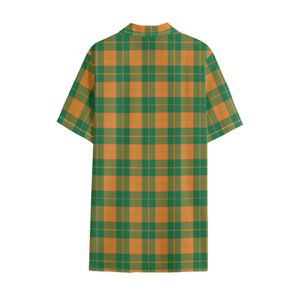 St. Patrick's Day Stewart Plaid Print Cotton Hawaiian Shirt