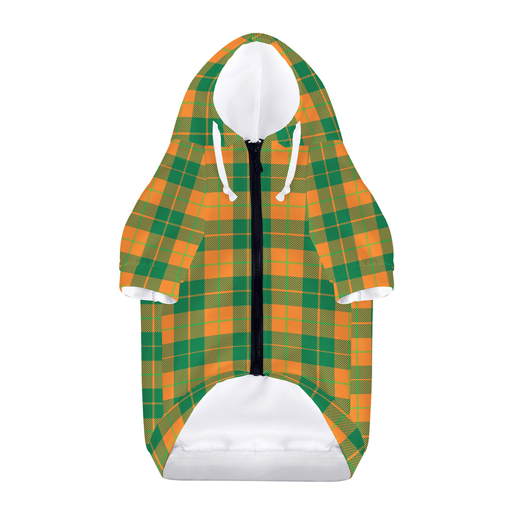 St. Patrick's Day Stewart Plaid Print Dog Zip Up Hoodie