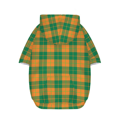 St. Patrick's Day Stewart Plaid Print Dog Zip Up Hoodie